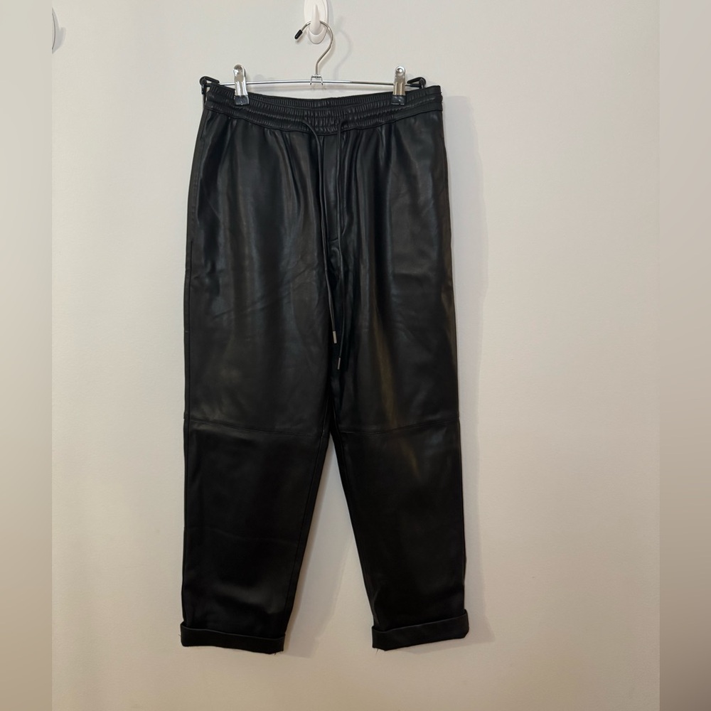 MNG vegan leather drawstring pants